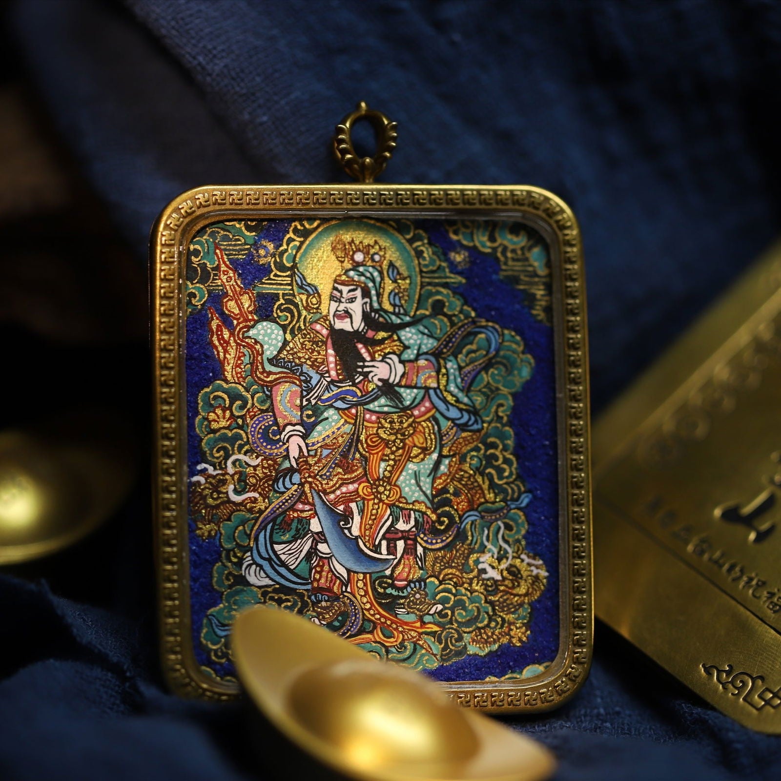 Thangka_Buddha_Hand-Painted_Loyalty_and_Protection_Green_Robe_Guan_Gong_Thangka_-_Thangka_Buddha_-_-3059607