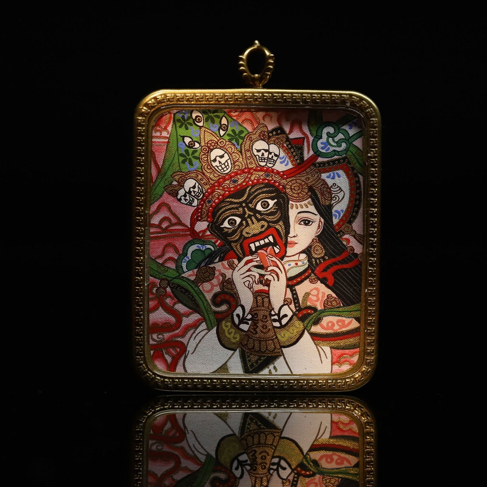 Thangka_Buddha_Hand-painted_Tibetan_Zakiram_Goddess_of_Wealth_Past_And_Present_Thangka_-_Thangka_Buddha_-_-2797340