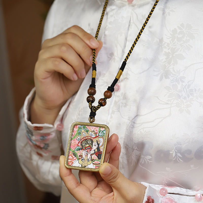 Thangka_Buddha_Hand-painted_Tibetan_Zakiram_Goddess_of_Wealth_Past_And_Present_Thangka_-_Thangka_Buddha_-_-2797346