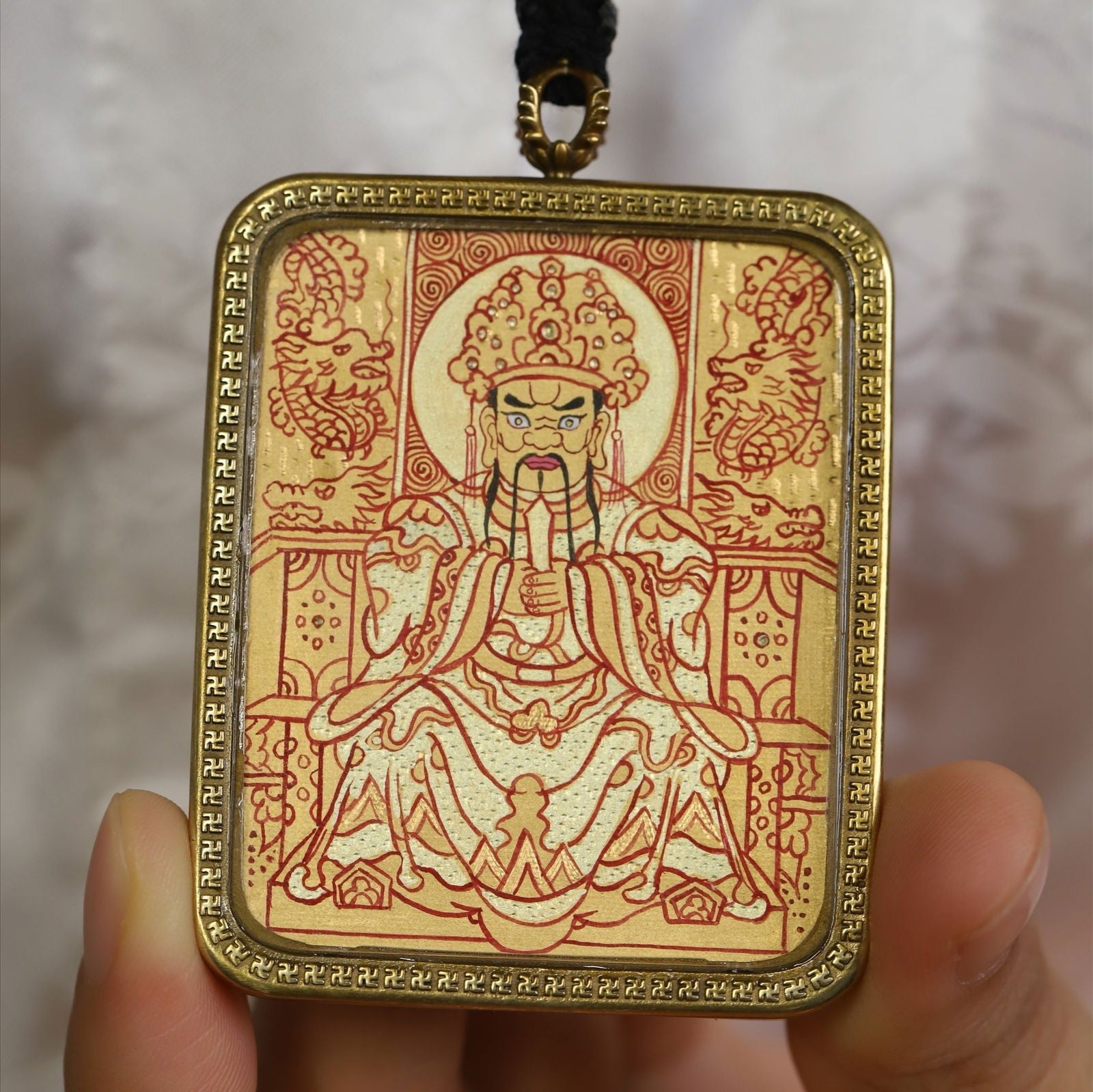 Thangka_Buddha_Hand_Painted_Gold_Wealth_and_Protection_Dragon_WuYe_Square_Thangka_-_Thangka_Buddha_-_-2787696