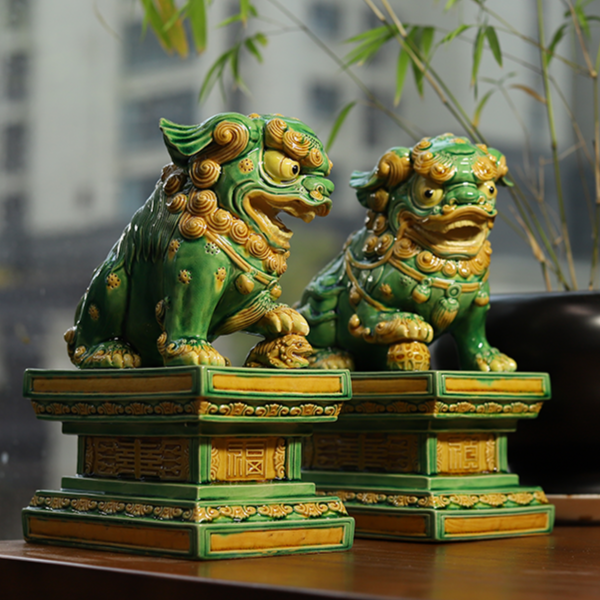 hangka_Buddha_Handcrafted_Liuli_Green_Lions_L_-_A_Symbol_of_Wisdom_and_Protection_-_Thangka_Buddha_-_-6100317
